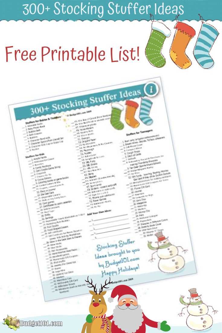 stocking stuffer list printable stocking stuffer list printable