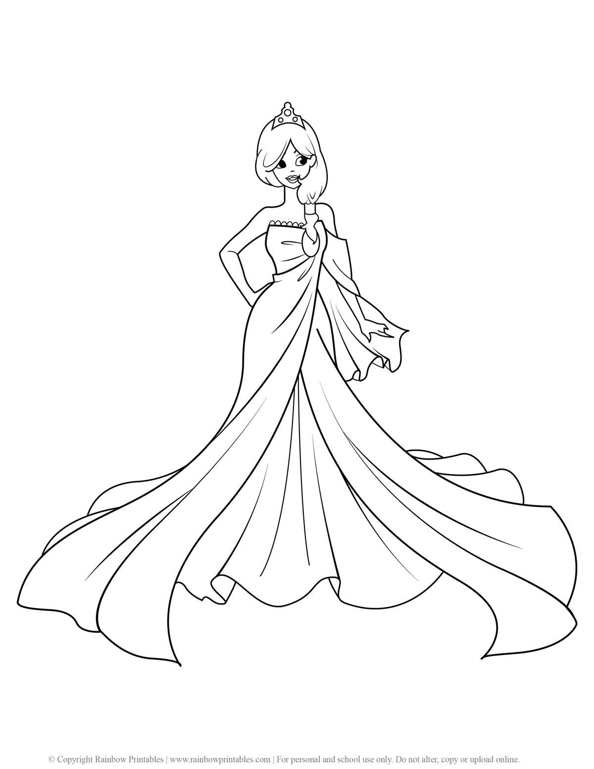 printable cute princess coloring pages