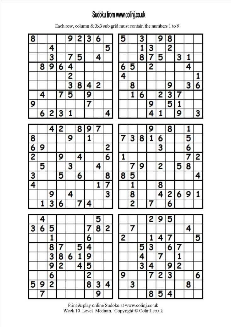 sudoku 6 per page printable