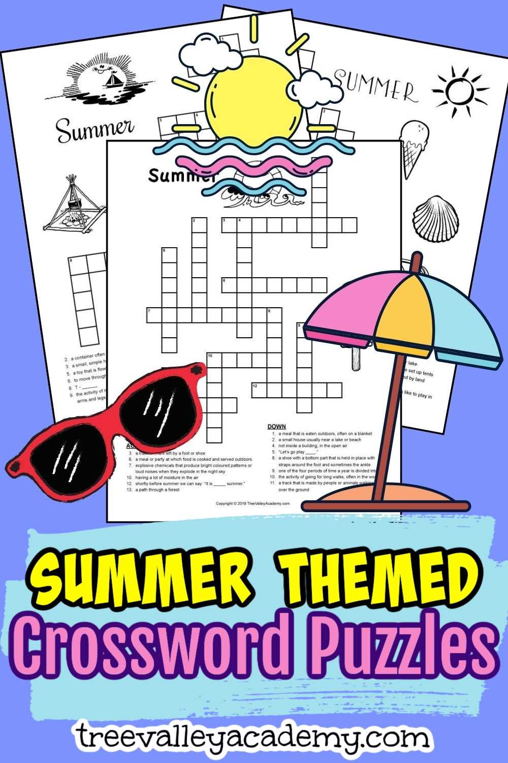 summer crossword puzzle free printable