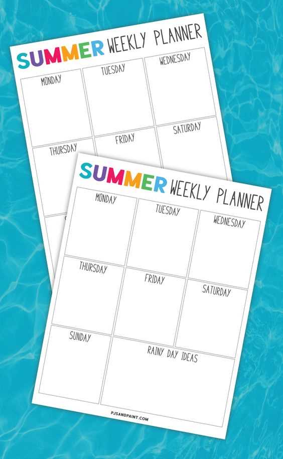 summer planner printable summer planner printable