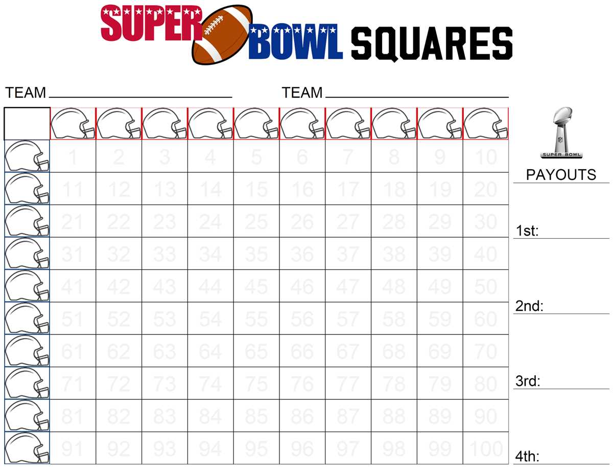 super bowl pool template printable