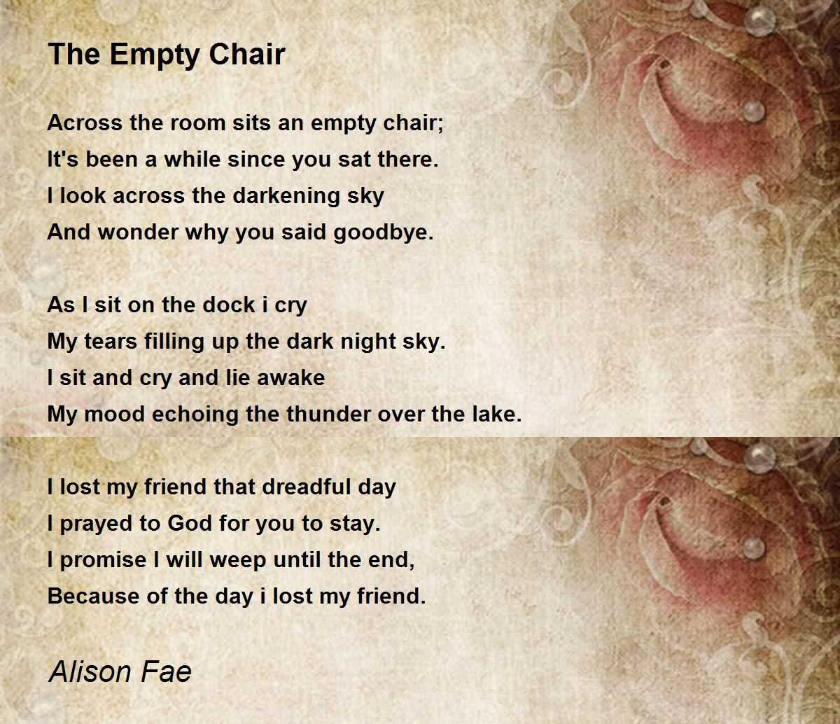 free printable empty chair poem printable free printable empty chair poem printable
