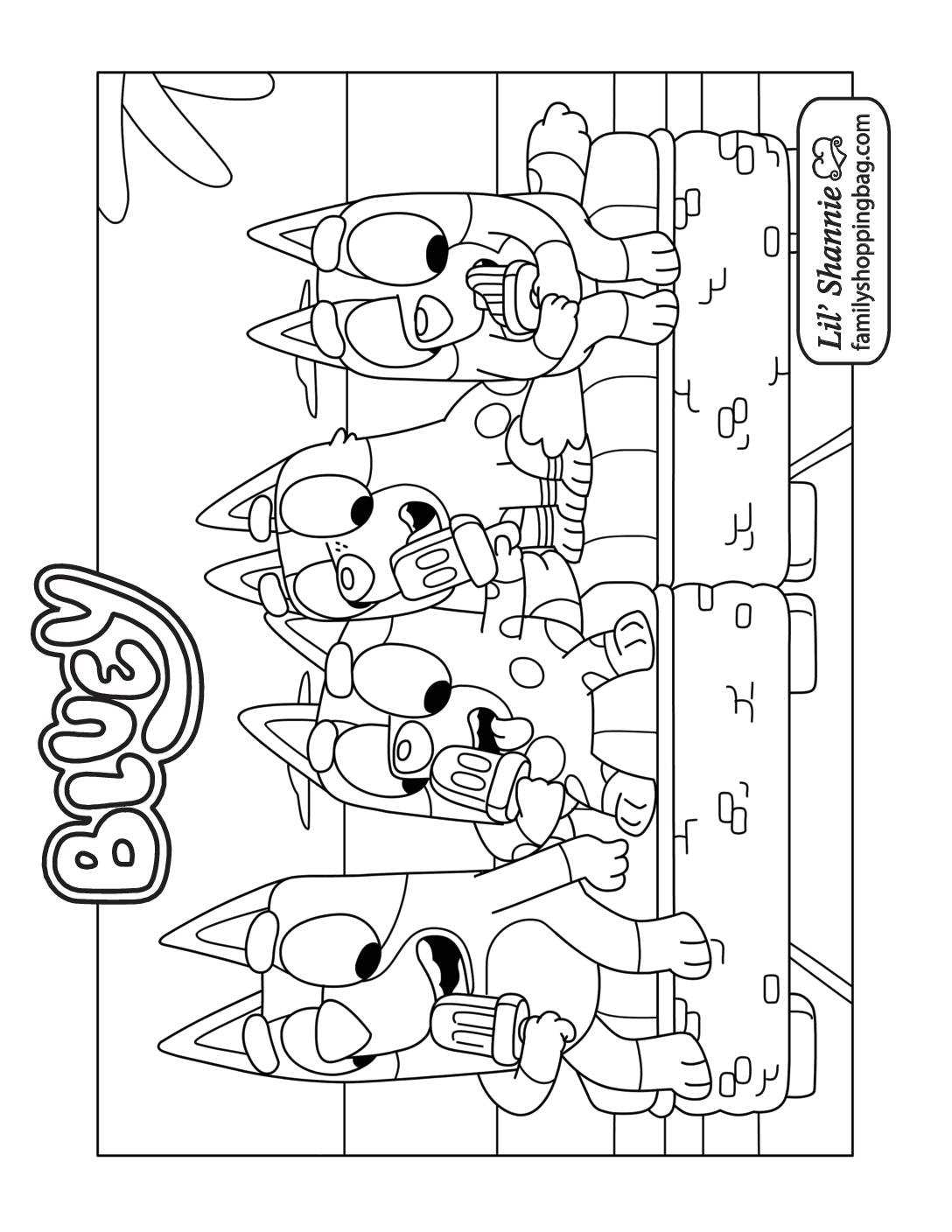 happy birthday bluey coloring page printable