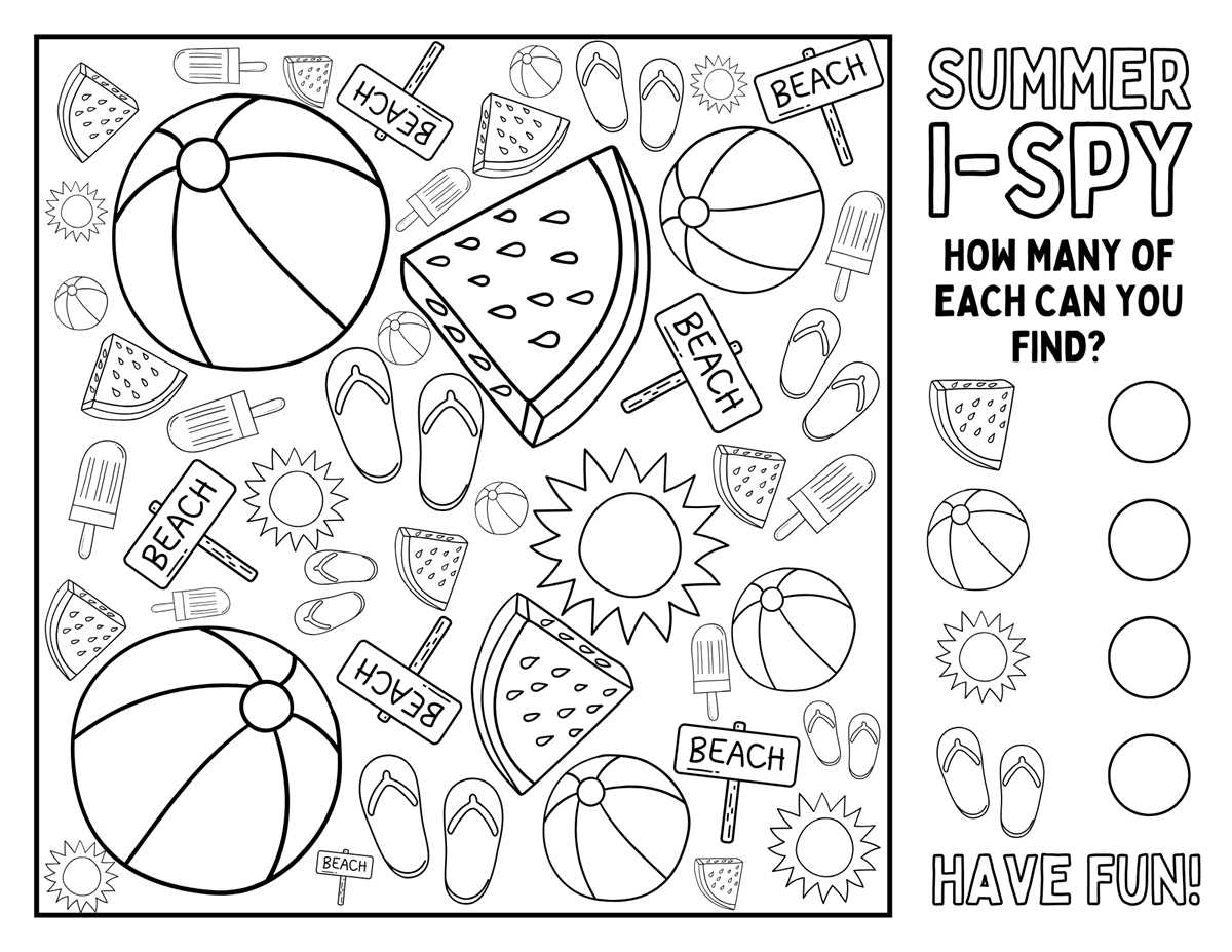 free printable summer activities for preschoolers
