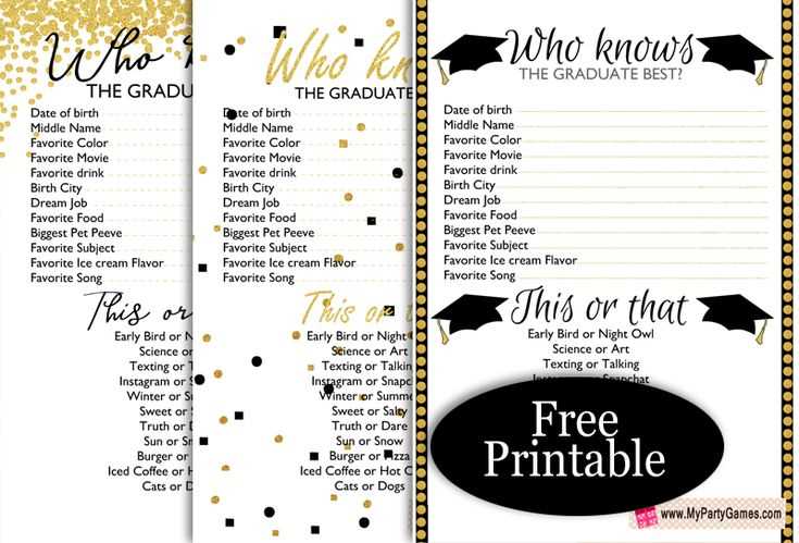 free printable graduation games