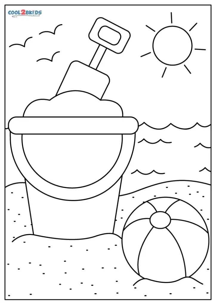 free printable beach coloring pages