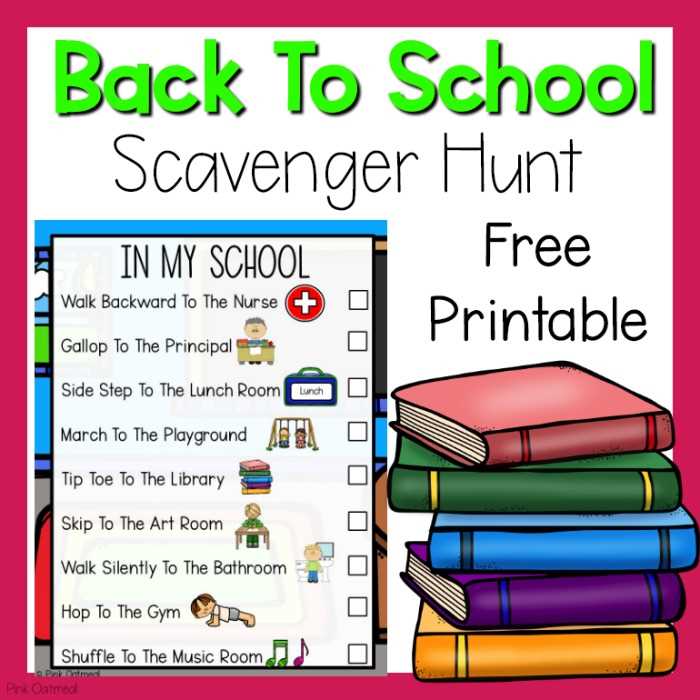 school scavenger hunt printable