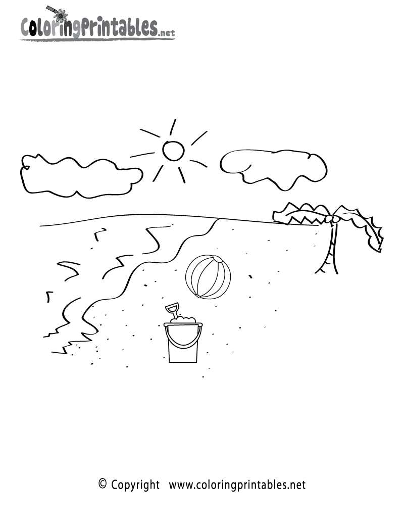 free printable beach coloring sheets