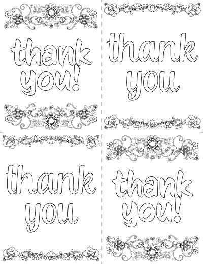 thank you coloring page printable