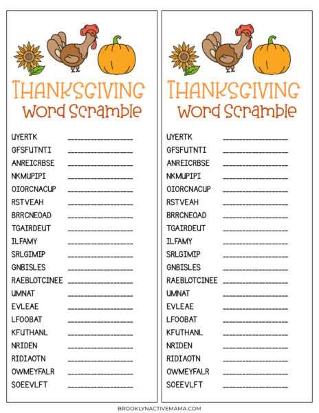 thanksgiving day printable games