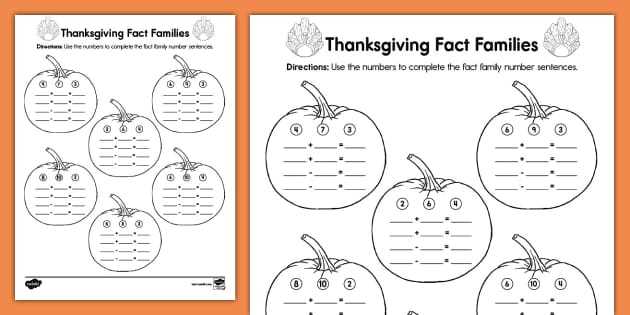 thanksgiving printables worksheets