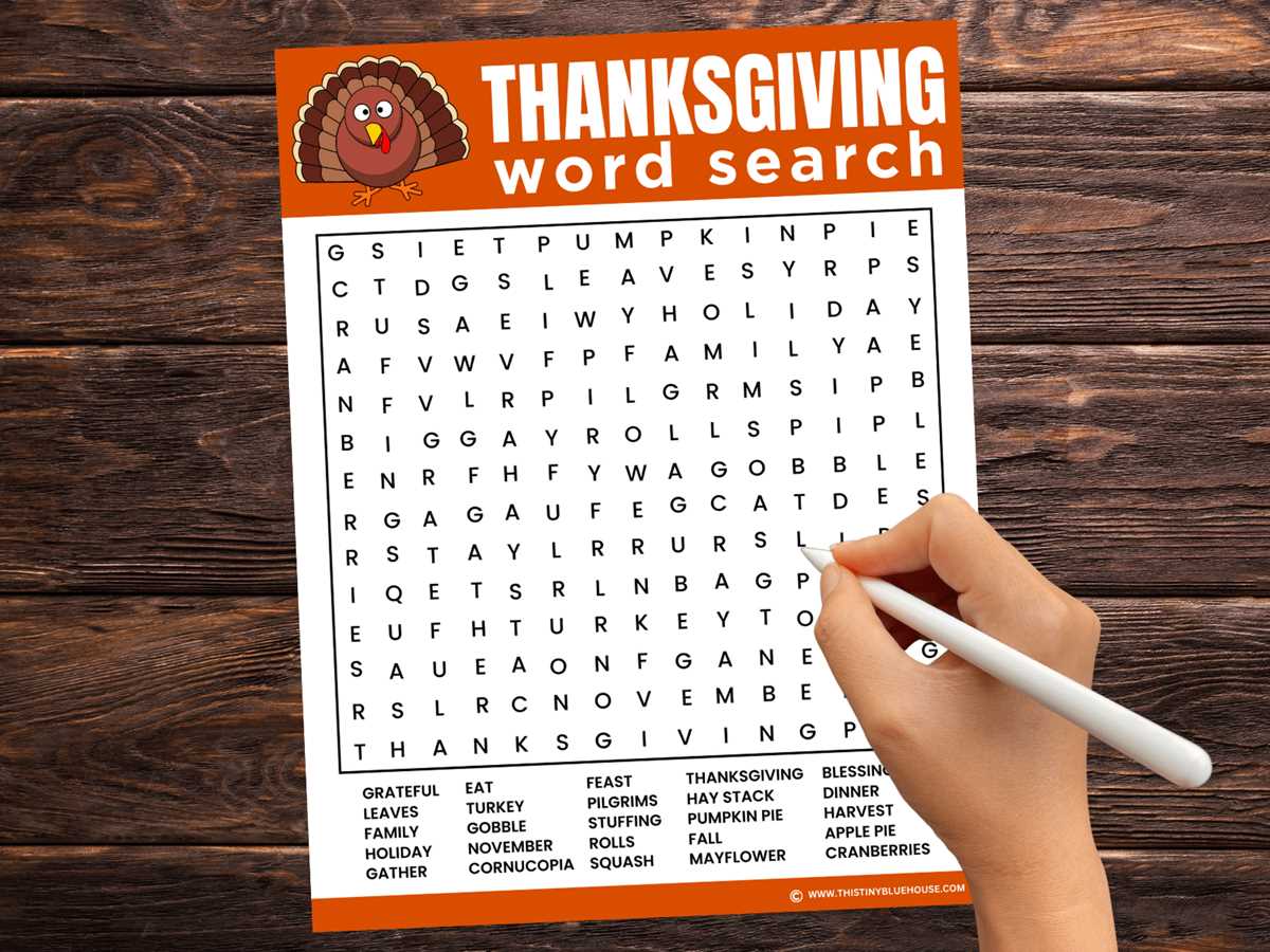 thanksgiving word search printable