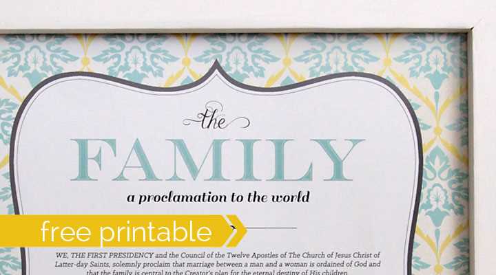 the family a proclamation to the world printable the family a proclamation to the world printable