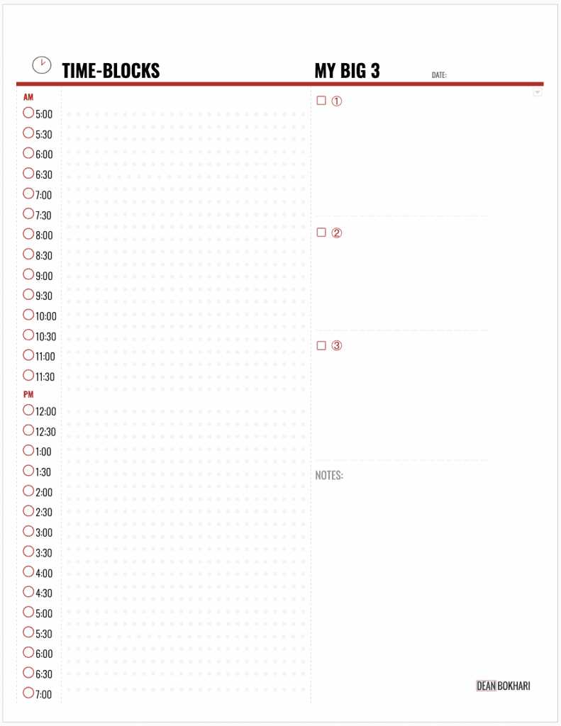 time blocking template printable time blocking template printable