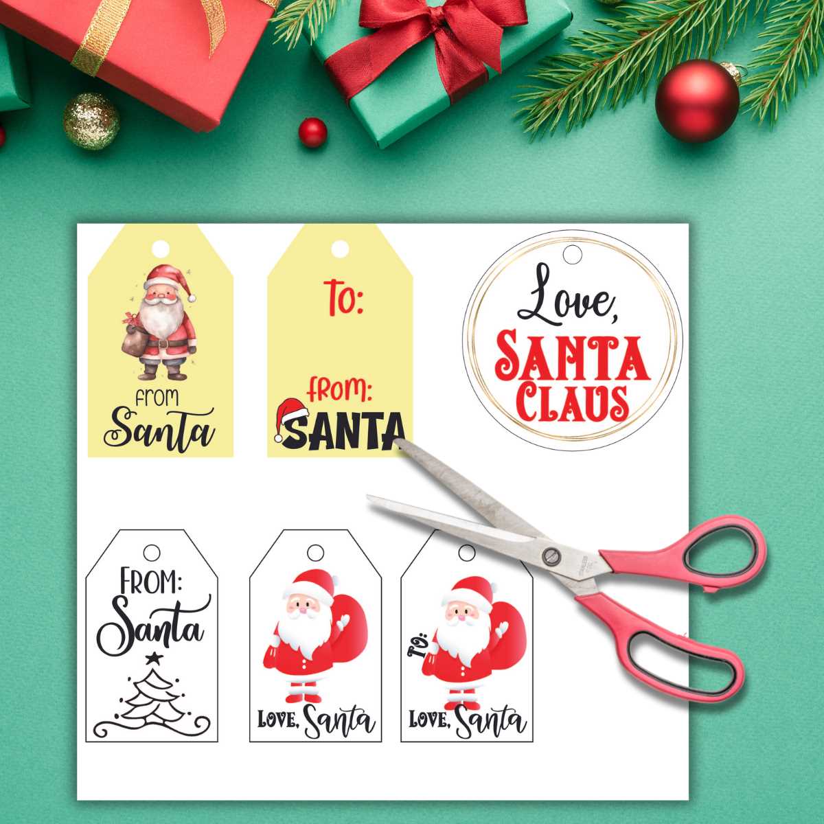 printable santa present tags