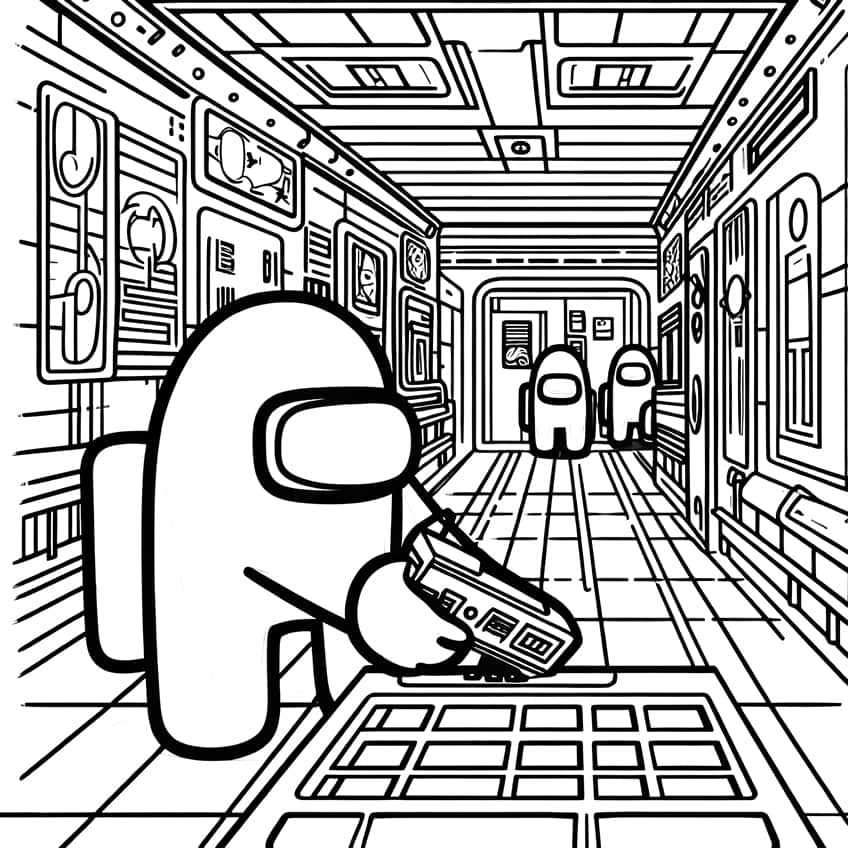 character printable among us coloring pages