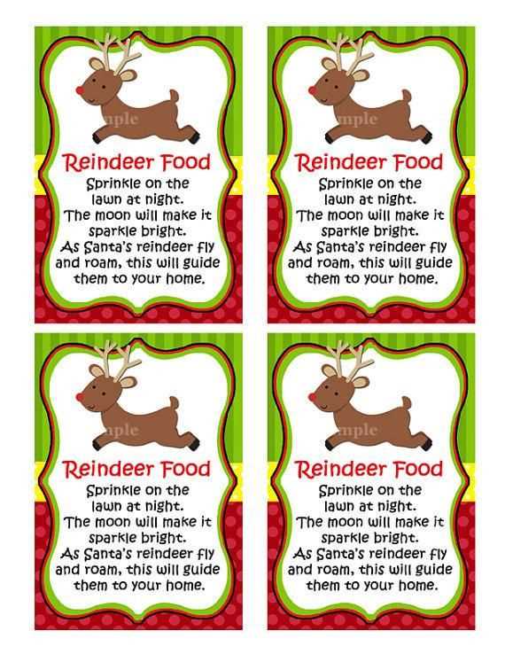 printable labels for reindeer food
