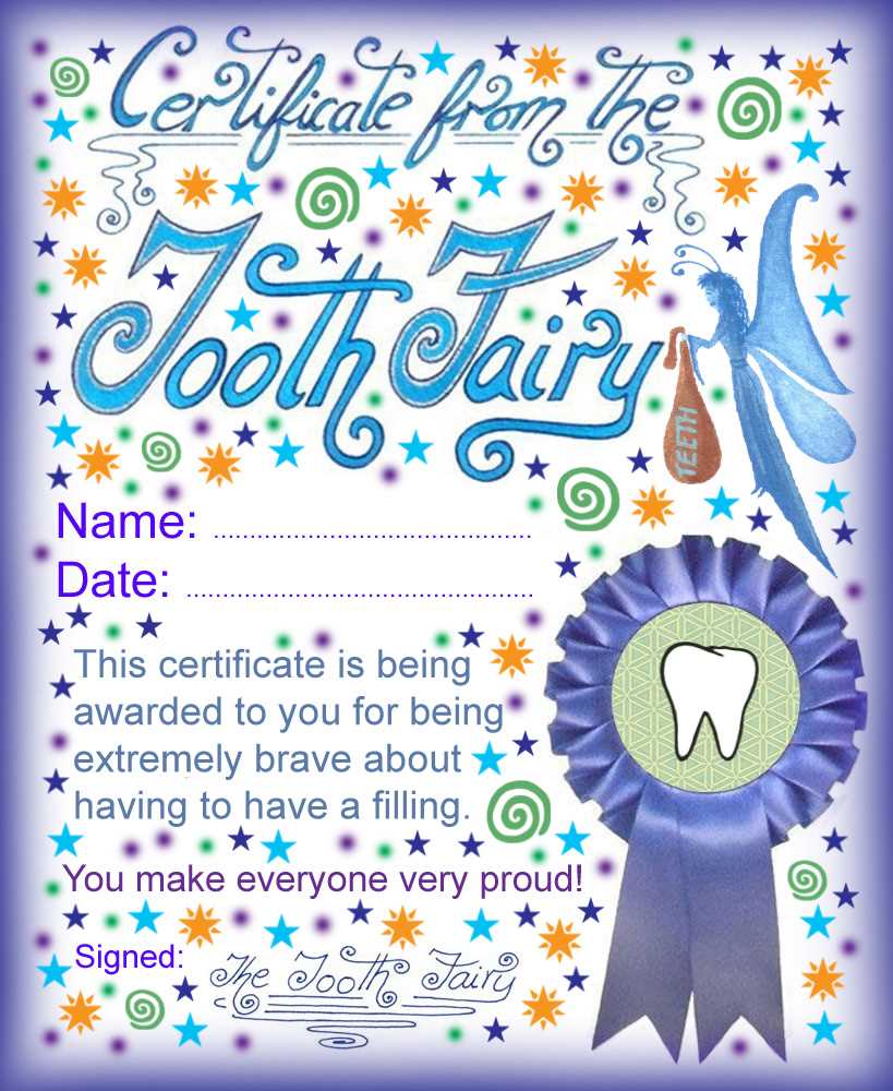 tooth fairy certificate printable