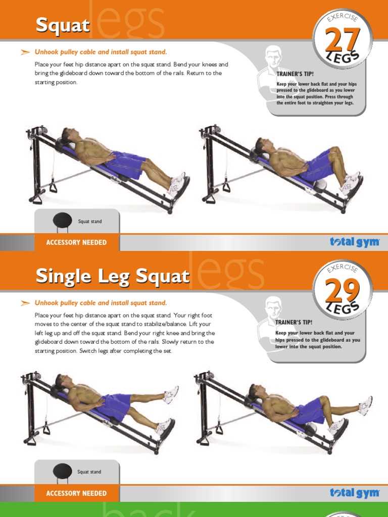total gym exercises printable