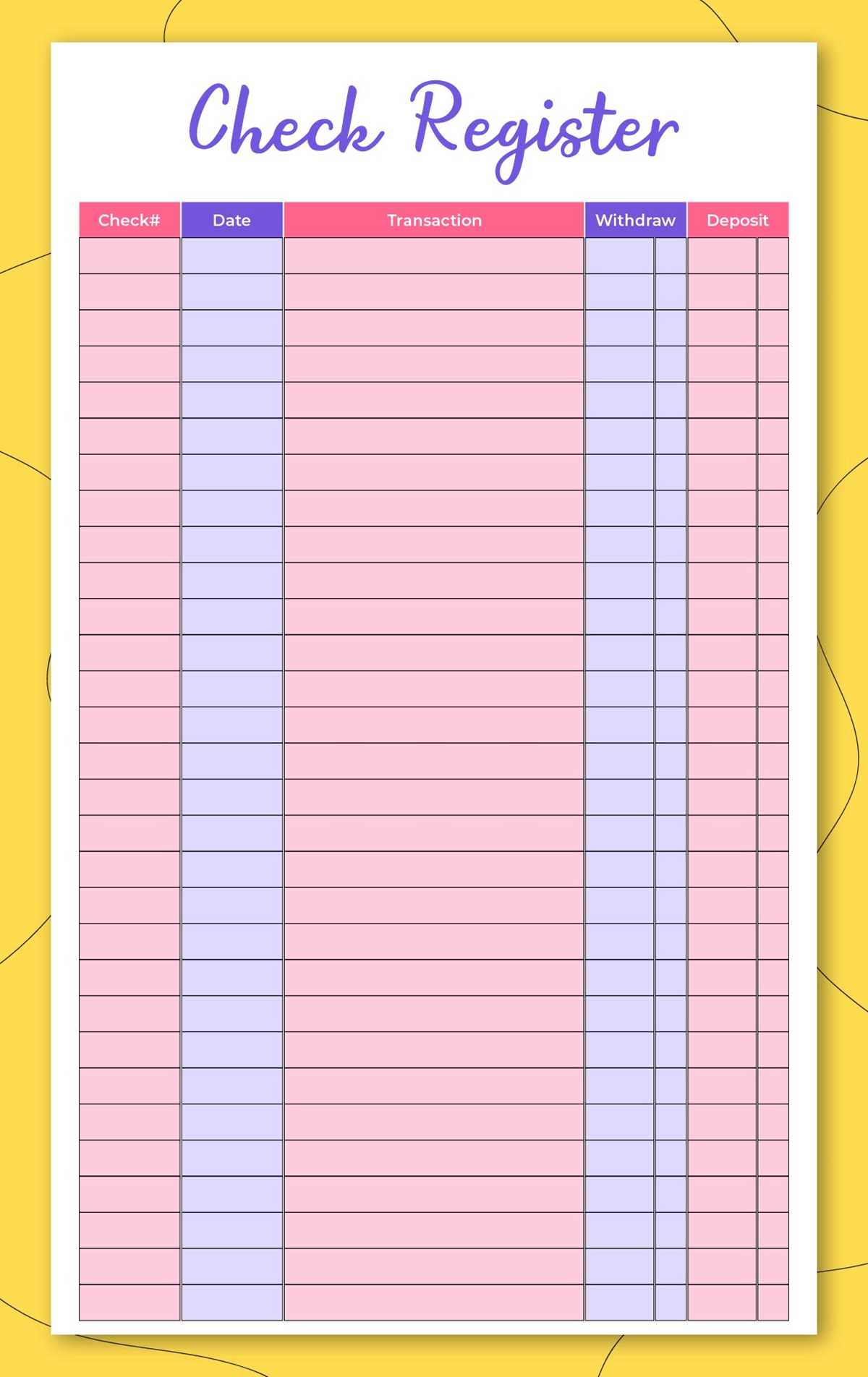 transaction register printable transaction register printable