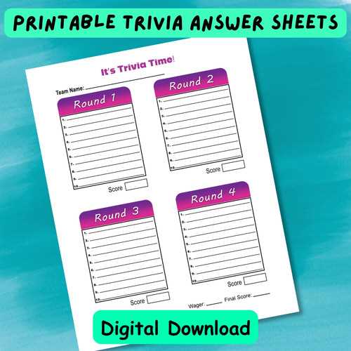 trivia sheets printable trivia sheets printable