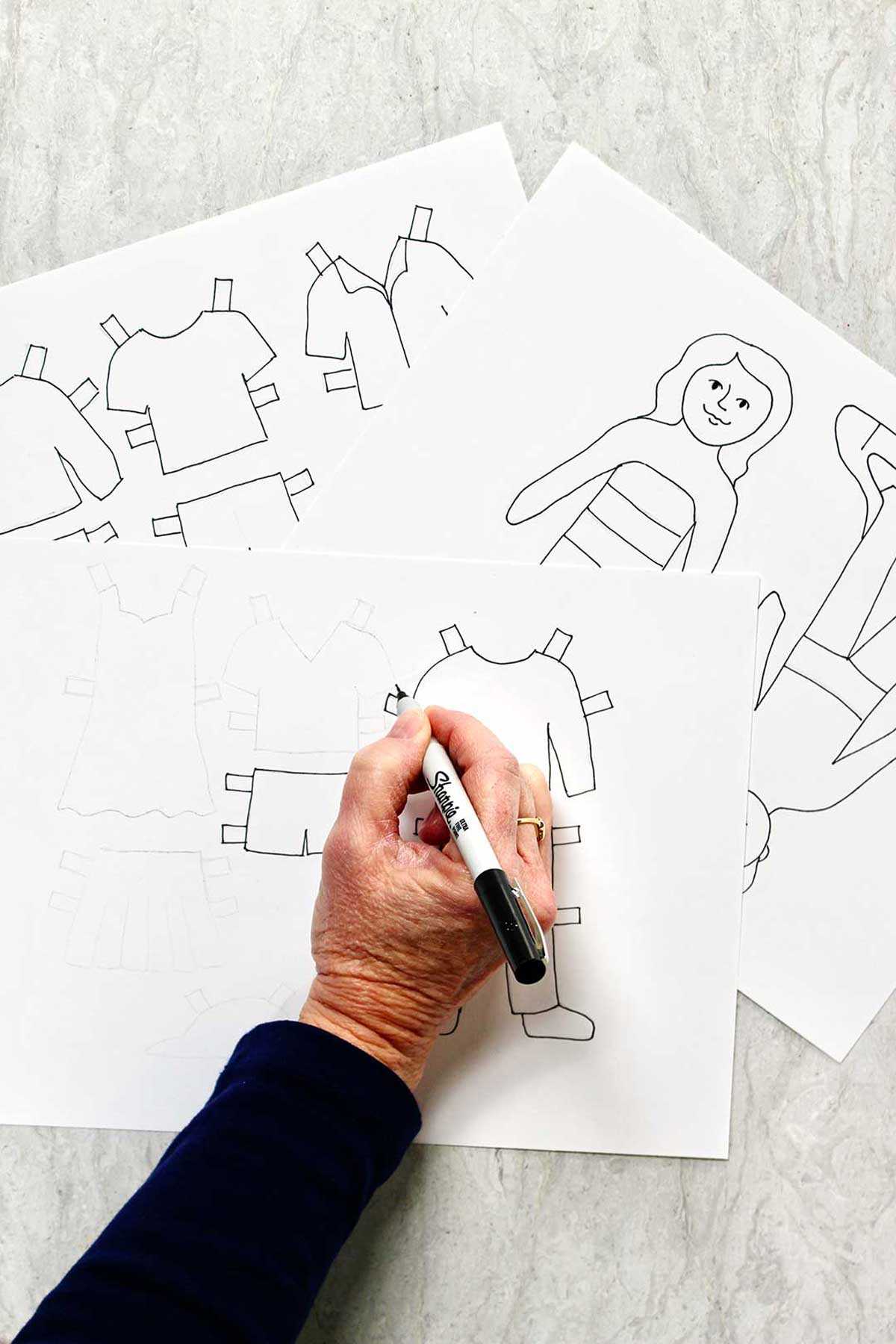paper doll printable with clothes