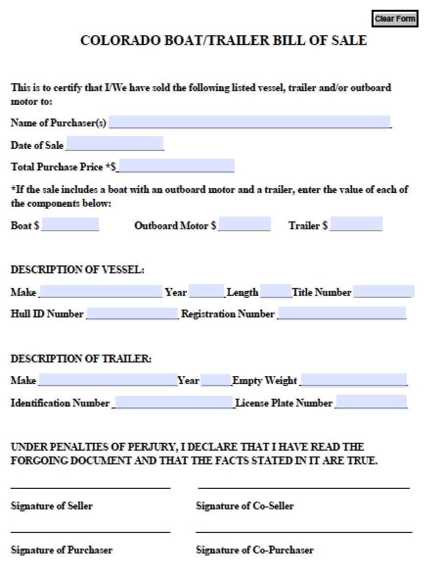 free printable boat and trailer bill of sale free printable boat and trailer bill of sale