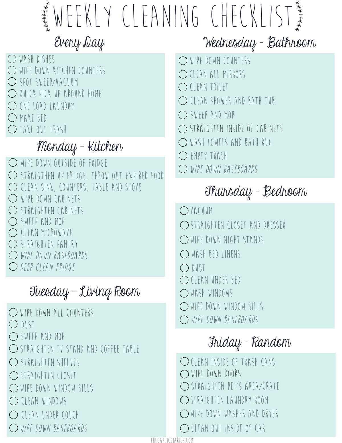 printable cleaning list printable cleaning list