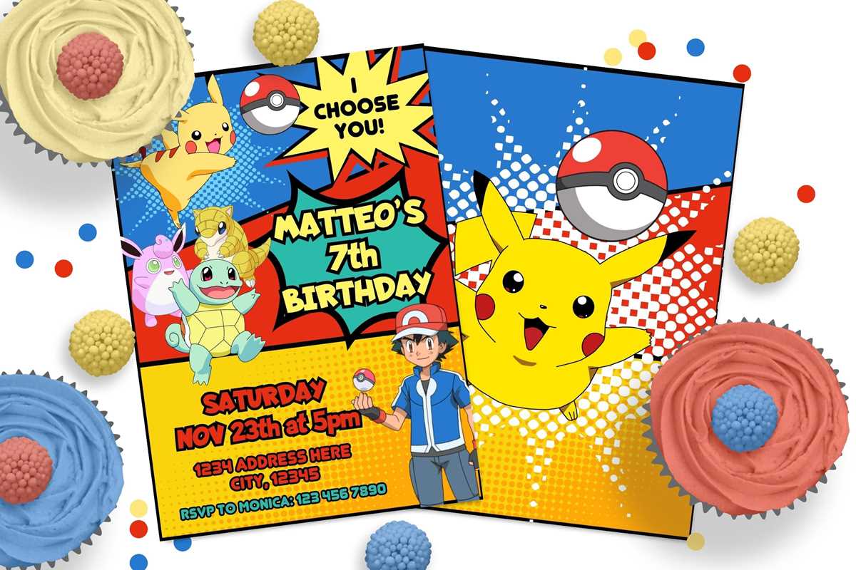free pokemon printable birthday invitations
