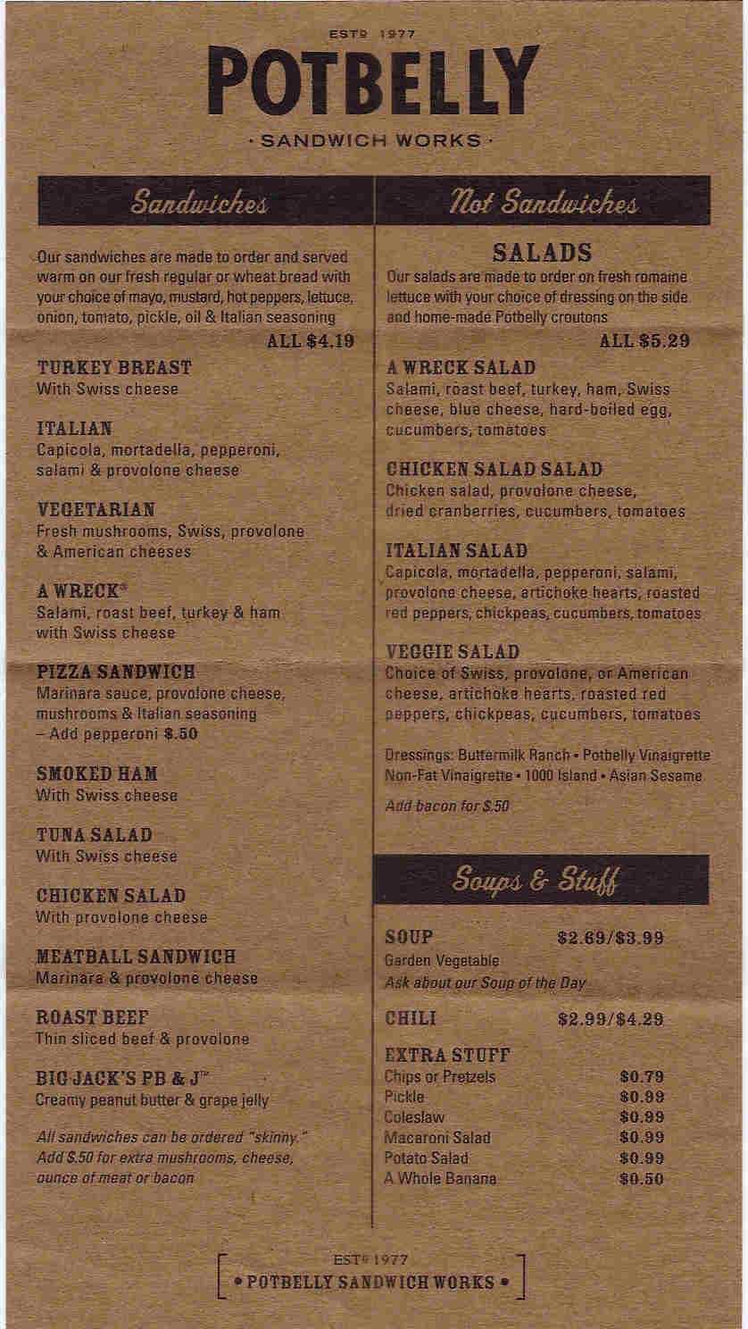 potbelly printable menu potbelly printable menu