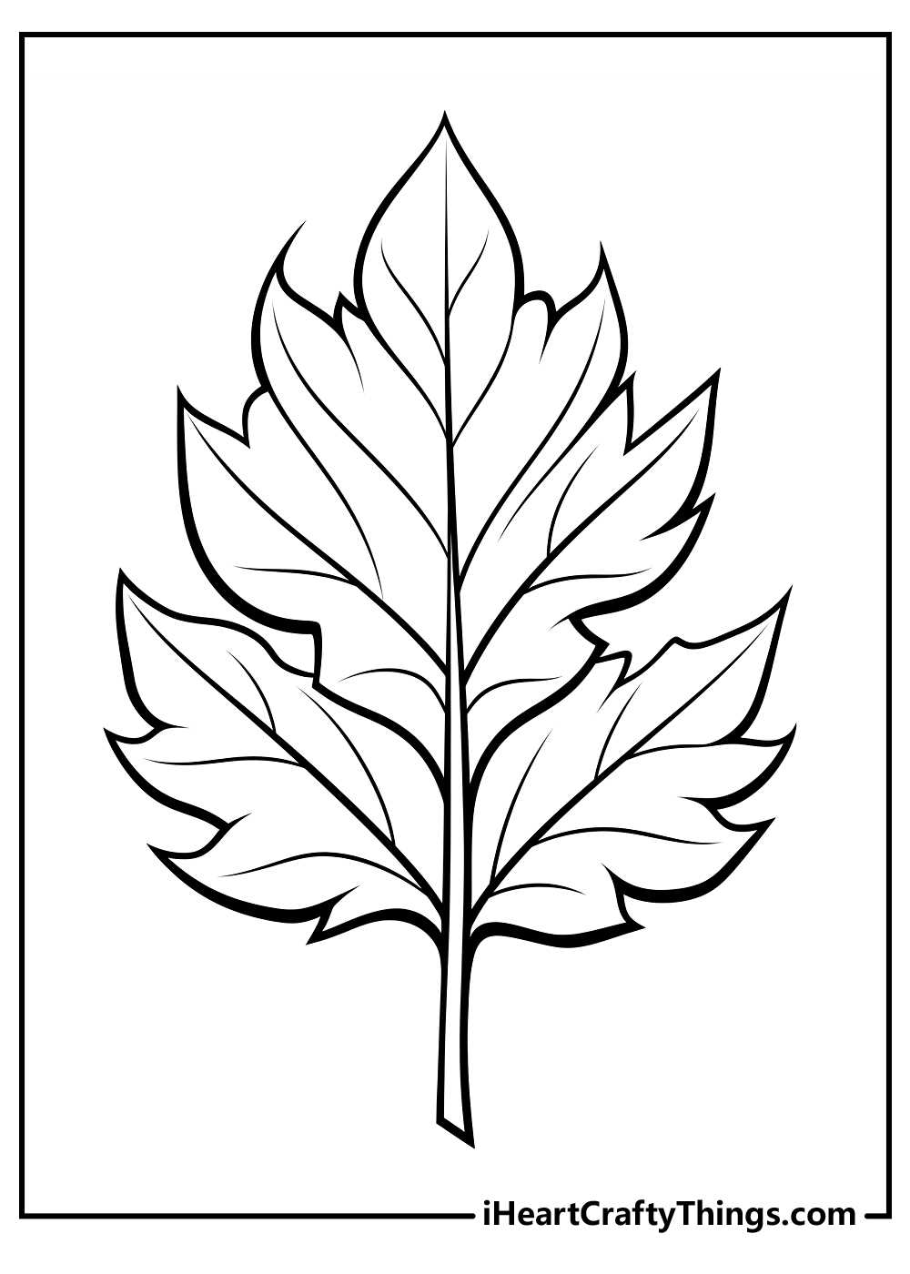 leaf coloring page printable leaf coloring page printable