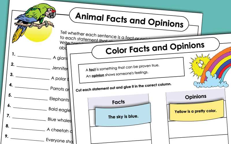 fact and opinion printables