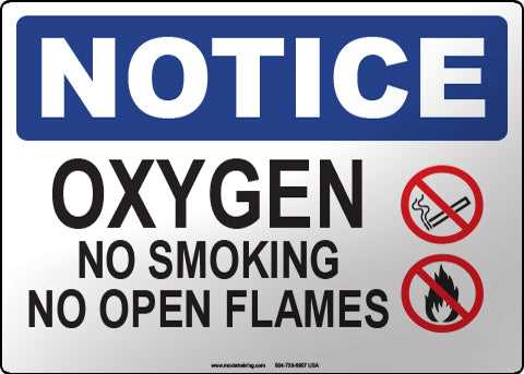 oxygen in use sign printable