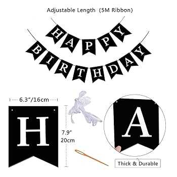 happy birthday banner printable black and white