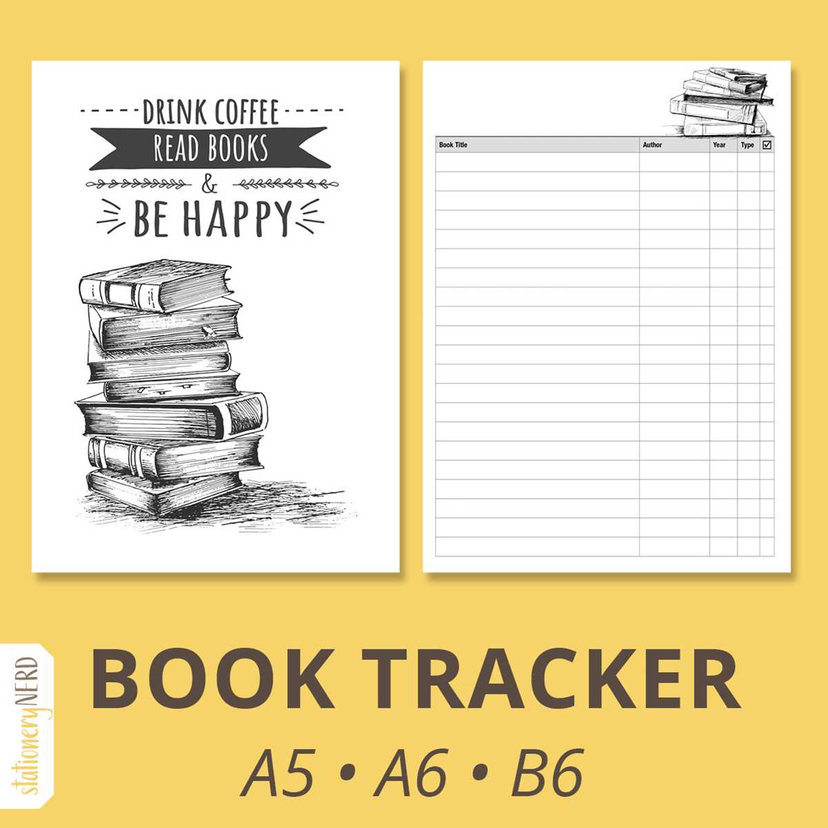 book tracker printable