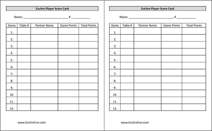 printable euchre score cards for 8 players printable euchre score cards for 8 players