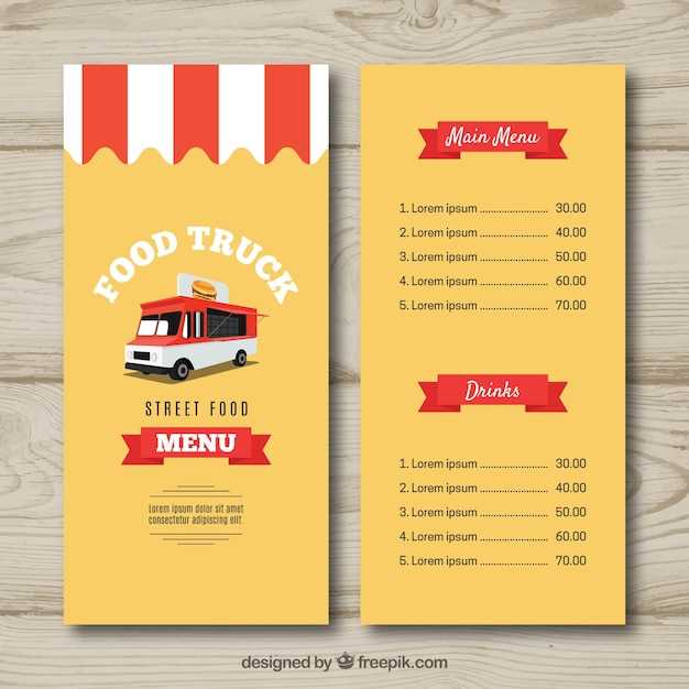 printable food truck template