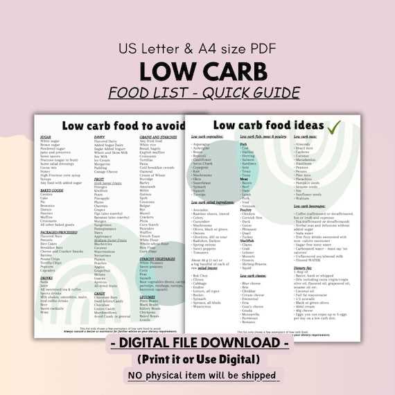 printable list of low carbohydrate foods printable list of low carbohydrate foods