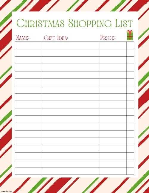 christmas gift list printable free christmas gift list printable free