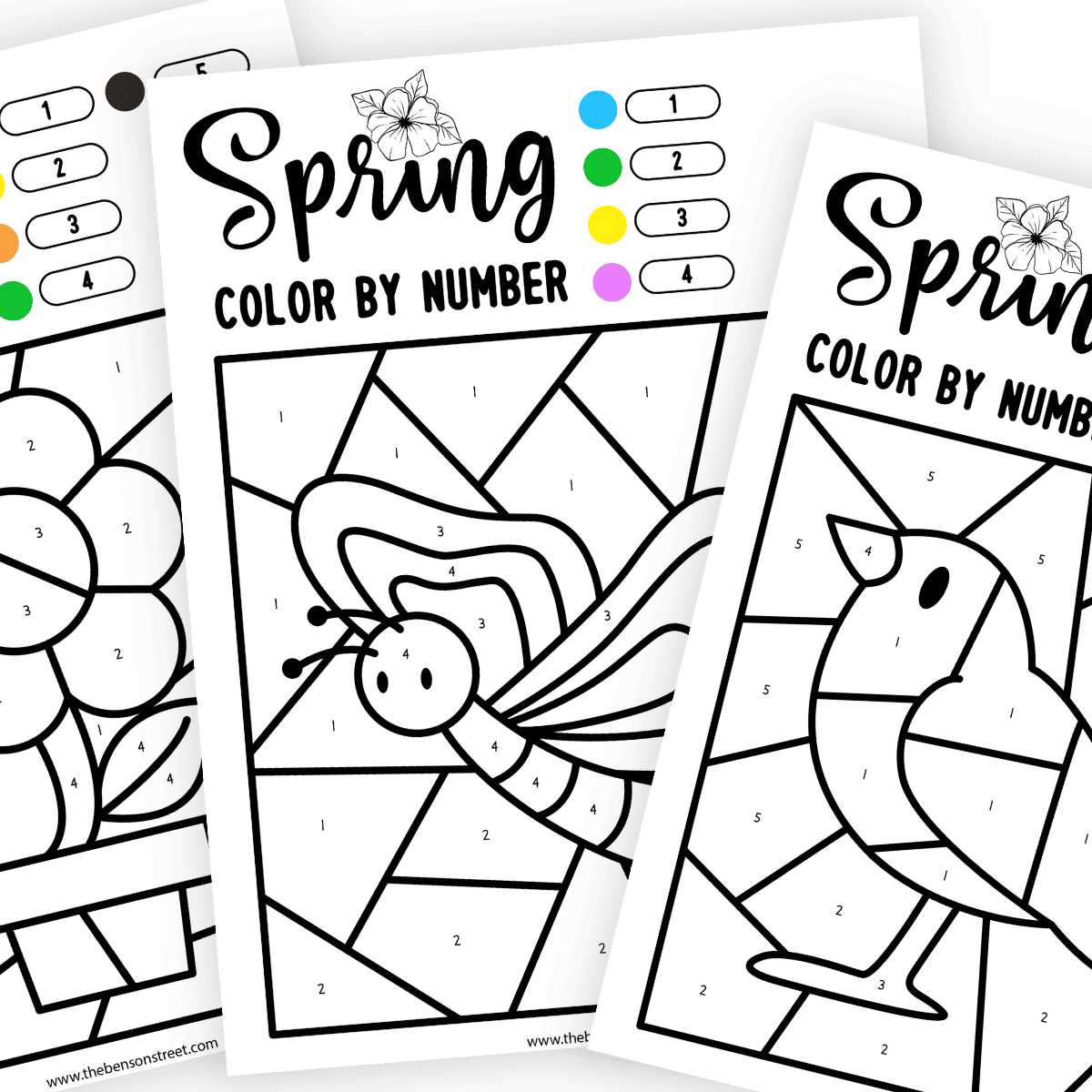 spring color by number printables free spring color by number printables free