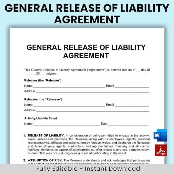printable waiver of liability form printable waiver of liability form