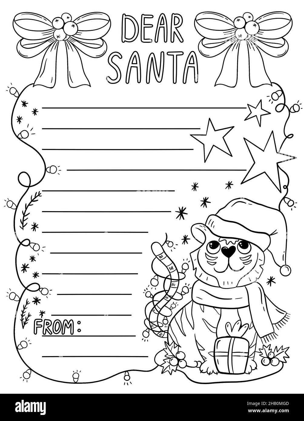 printable letter to santa coloring page