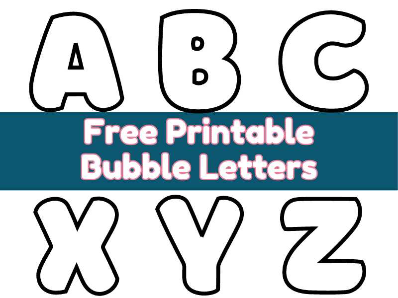 free printable bubble alphabet letters