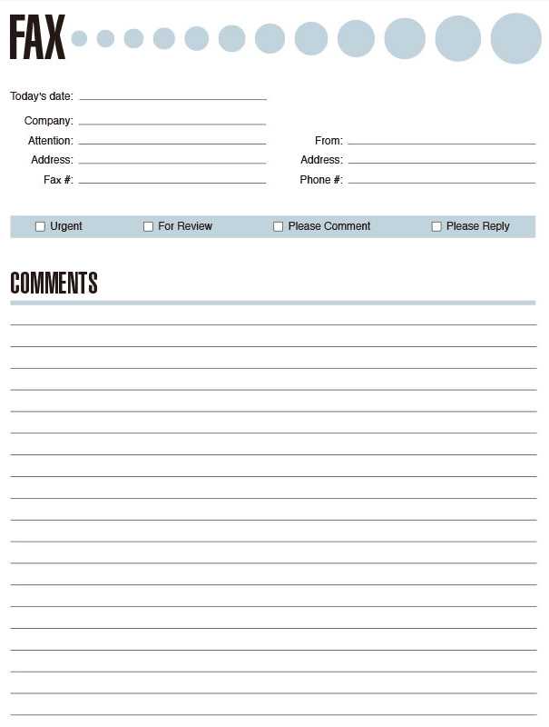 fax sheet printable