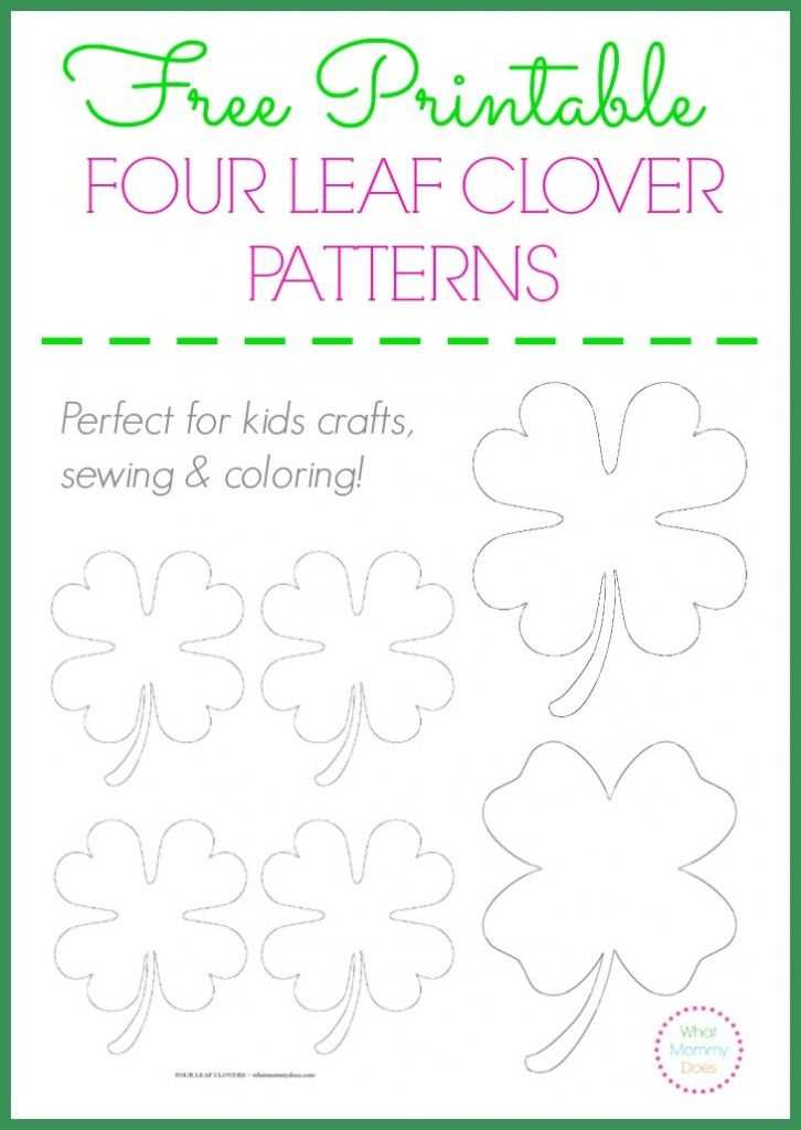 free printable 4 leaf clover template