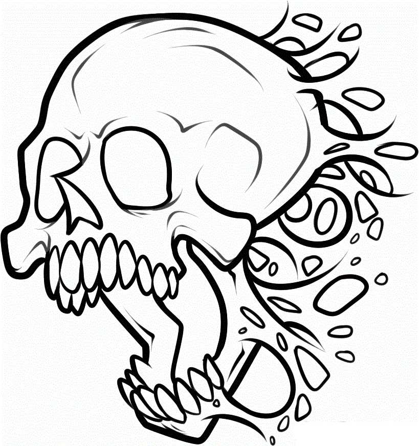 free printable skull coloring pages for adults