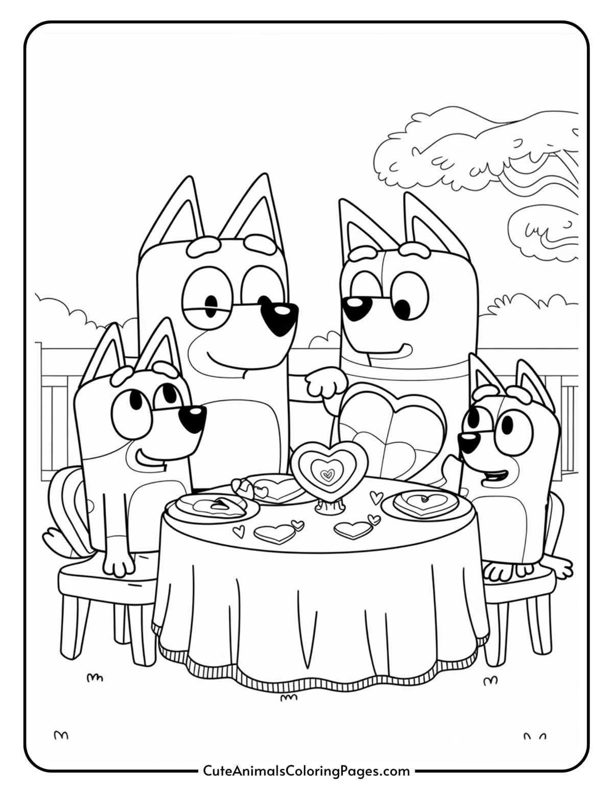 bluey valentines coloring pages printable bluey valentines coloring pages printable
