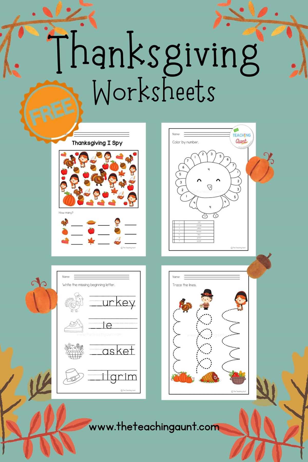 preschool thanksgiving printables free