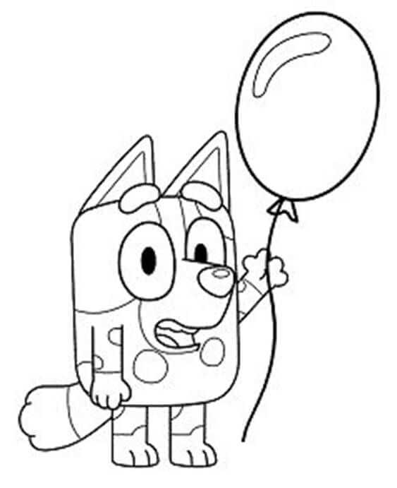 happy birthday bluey coloring page printable